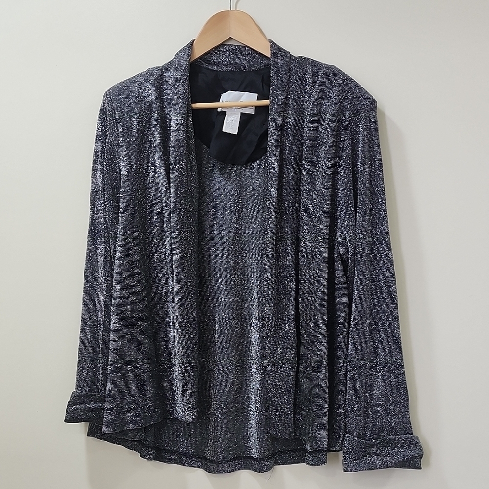 Vintage Metallic Tunics Cardigan Style Party Night